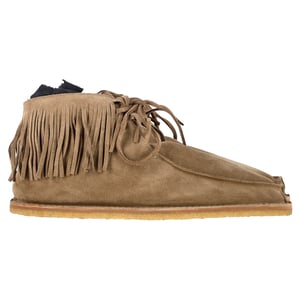 Saint Laurent Nino Fransade Ankelskor i Brunt Mocka