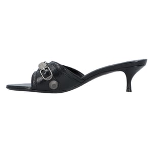 Balenciaga Cagole 50mm Sandals 'Black Arena Lambskin'