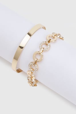 Embellished Link Bangle & Bracelet