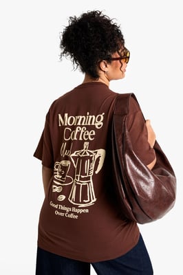 Plus Morning Coffee Oversized T-Shirt