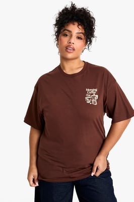 Plus Morning Coffee Oversized T-Shirt