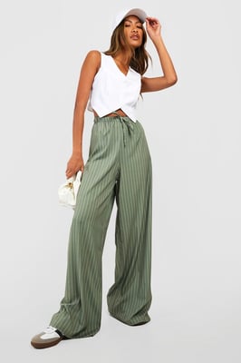 Stripe Wide Leg Floaty Trousers