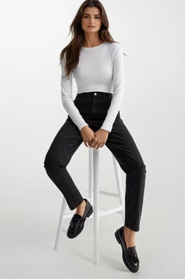 Tori Slim-fit Mom Ankle Grazer Jeans