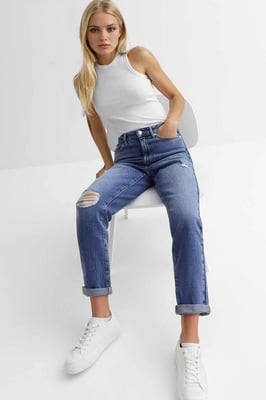 Tori Slim-fit Mom Ankle Grazer Jeans