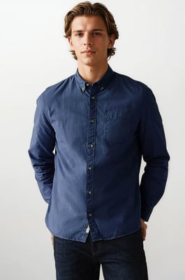 Mens Button Down Collar Cotton Shirt