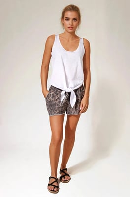 White Tie Front Vest Top