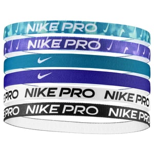 Nike Flex Classic Headband (Pack of 6) (Black/White/Blue)