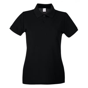 Fruit of the Loom Dames/Dames Lady Fit Poloshirt met korte mouwen (Jet Zwart)