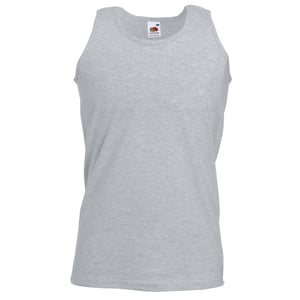 Fruit Of The Loom Mens Athletic Sleeveless Vest / Tank Top (Heather Grey)