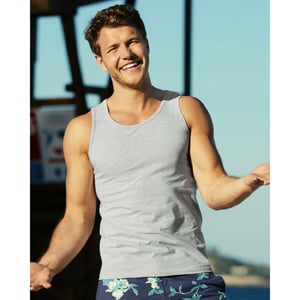 Fruit Of The Loom Mens Athletic Sleeveless Vest / Tank Top (Heather Grey)