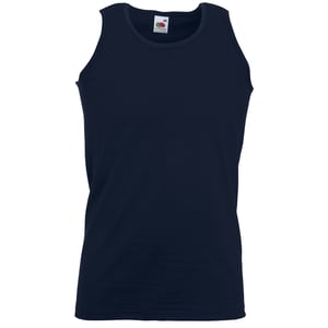 Fruit Of The Loom Mens Athletic Sleeveless Vest / Tank Top (Deep Navy)
