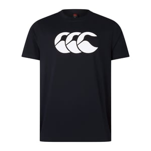 Canterbury Mens Logo Organic Cotton T-Shirt (Black/Red/White)
