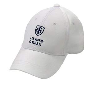 Island Green Mens Logo Curved Peak Golf Hat (White)