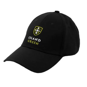 Island Green Heren Logo Gebogen Piek Golfpet (Zwart)