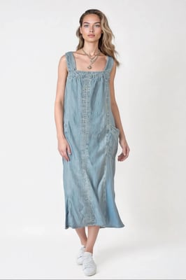 Light Denim Strappy Tunic Dress