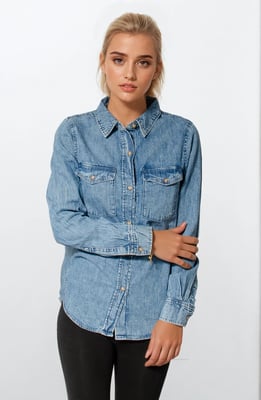 Blue Washed Denim Shirt