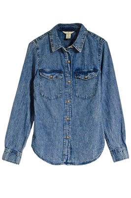 Blue Washed Denim Shirt