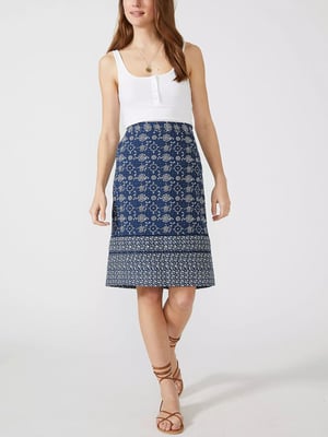 Lined Cotton Print Summer Skirt