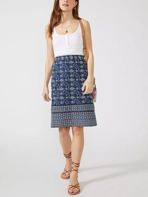 Lined Cotton Print Summer Skirt