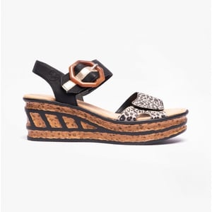 Rieker 68176-00 Dames Sandalen Zwart Multi