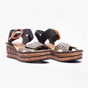 Rieker 68176-00 Dames Sandalen Zwart Multi