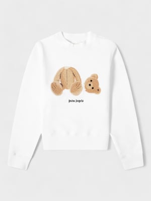 Palm Angels Bear Fitted Crewneck White