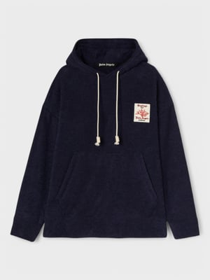 Palm Angels Coral Terry Hoodie Navy