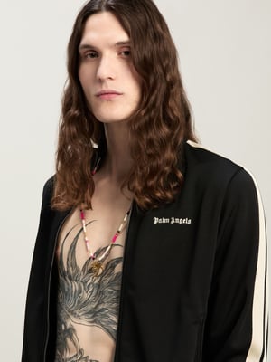 Palm Angels Classic Velvet Track Shirt Black