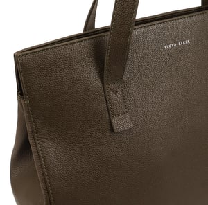 Lalitah Khaki Leather Shoulder Bag