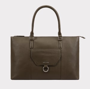 Dariah Khaki Leather Shoulder Bag