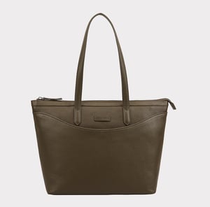 Gloshi Khaki Leather Shoulder Bag