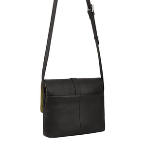 Evelyn Black Leather Cross Body Bag
