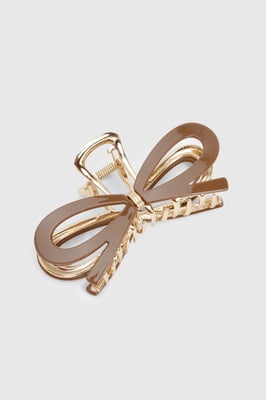 Large Resin Bow Metal Claw Clip