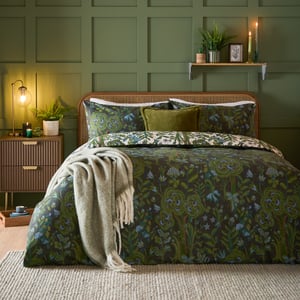 furn. Garden of Wonder Reversible Duvet Cover Set, Evergreen