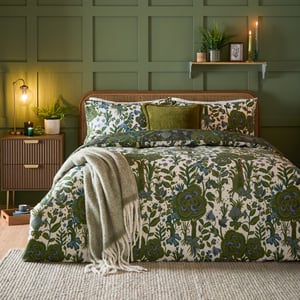 furn. Garden of Wonder Reversible Duvet Cover Set, Evergreen