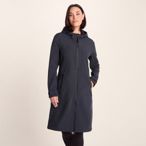 Enya Womens Softshell Long Jacket Dark Indigo