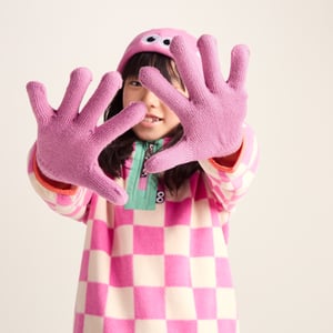 Soay Kids Shaun the Sheep Knit Gloves Piglet Pink