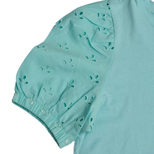 Meisjes-T-shirt met geborduurde pofmouwen 601395