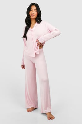 Petite Long Sleeve Shirt & Trousers Pyjama Set