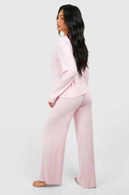 Petite Long Sleeve Shirt & Trousers Pyjama Set