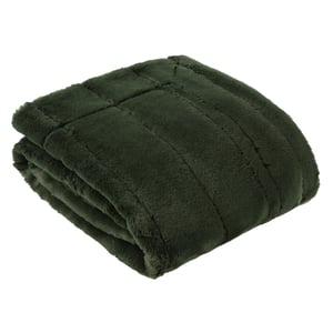 Paoletti Empress Faux Fur Throw, 130 cm x 180 cm, Pine