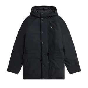 Fred Perry Gewatteerde Zwarte Jas Met Ritssluiting