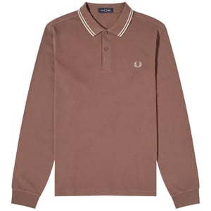 Fred Perry Maroon Long Sleeve Brick Brown Poloshirt