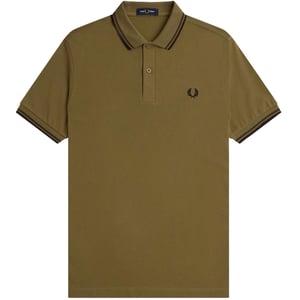 Fred Perry Zwart Dubbelpuntkraag Donkerbruin Poloshirt
