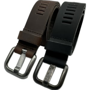 ARIESZZZ Riem unisex leder zwart bruin 2 pack