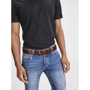 Jack & Jones Heren riem jacpaul leer roodbruin