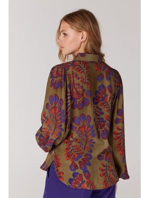 JANSEN AMSTERDAM Wop722 blouse gracew23-000253-multi green