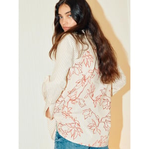 Mos Mosh 169100 123 mosmosh mm elinda leafy stripe shirt sesame