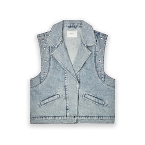 Homage to Denim H-cw25m136 denim gilet with big studs