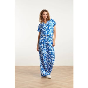 Smashed Lemon 25004 wijde broek met te abstracte print |